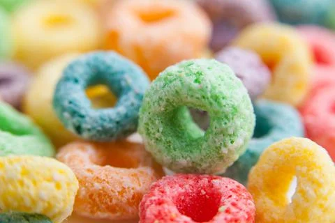 Multicolor cereals with fruit. Foto stock