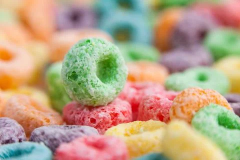 Multicolor cereals with fruit. Stock Photos