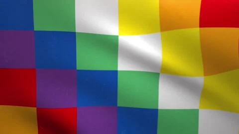 Multicolor Checkered Flag Waving Loop 4K – Colorful Flag Animation Stock Footage 335976963