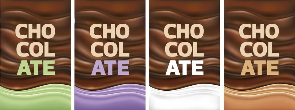 Multicolor chocolate background vector. Illustration chocolate backdrop wavy Stock Illustration