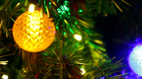 Multicolor Christmas Lights CU Stock Footage 47650022