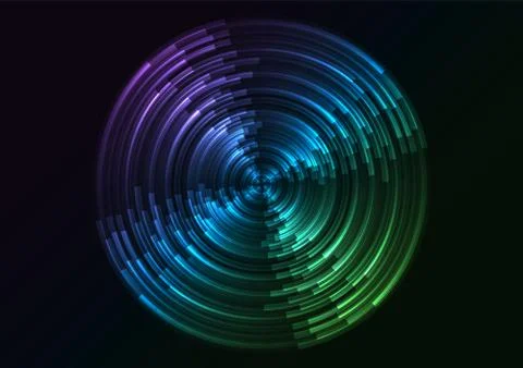 Multicolor circle digital abstract sheet layer background Stock Illustration