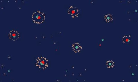 Multicolor Circular Particle Rings Vector Background Stock Illustration