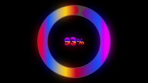 Multicolor circular progress animation with glowing indicators Видео 325741761