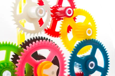 Multicolor clockwork Stock Photos