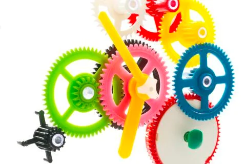Multicolor clockwork Stock Photos