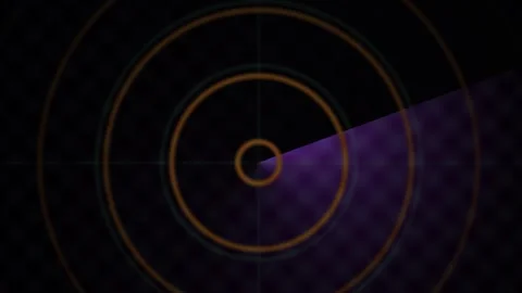 Multicolor concentric circles on black background with crosshairs. Stock Footage 335963230