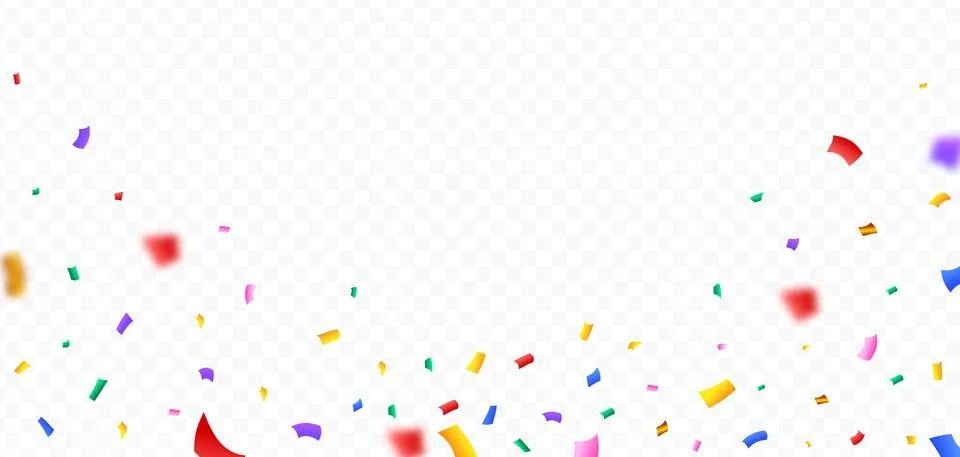 Multicolor confetti and tinsel explosion on a transparent background. Festiva Stock Illustration