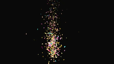 Multicolor Confetti Burst Explosion Animation Loop. .Colorful Confetti Blast  Stock Footage 337773155