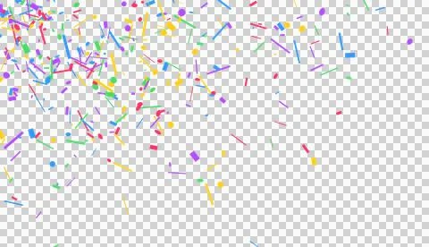 Multicolor confetti corner overlay, transparent PNG design element Stock Illustration