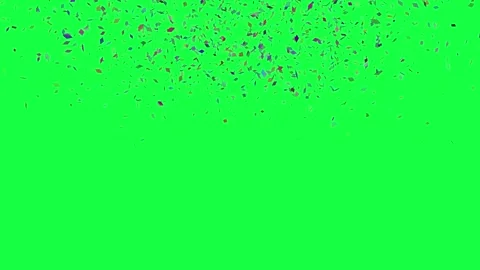 Multicolor confetti exploding on the centre of the green screen, chroma key Stockbeeldmateriaal 330052213