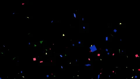Multicolor confetti explosion animation on black background Stock Footage 309307665