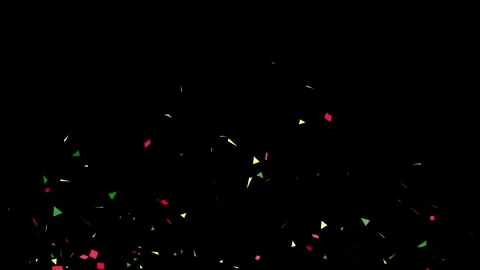Multicolor confetti explosion animation on black background Stock Footage 309311193