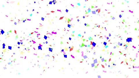 Multicolor Confetti Falling with Metallic Paper Flakes and Alpha Matte 4K Video stock 343436575