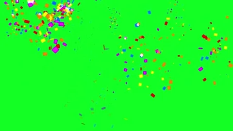 Multicolor Confetti Paper Particles Falling Animation Green Screen Stock-Footage 302941687