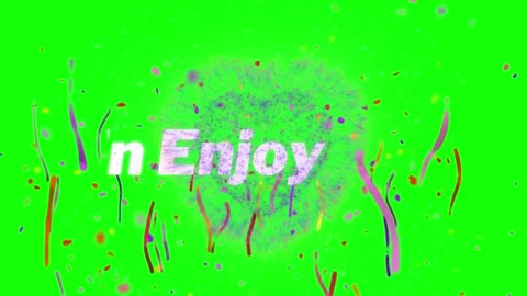 Multicolor confetti rain falling against a bright green screen background Stock Footage 338389602