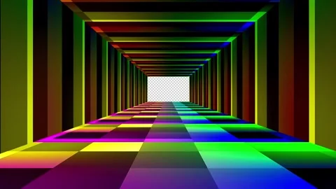 Multicolor Corridor with Alpha Channel Stock Footage 316286571