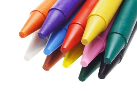 Multicolor crayon pencils Stock Photos
