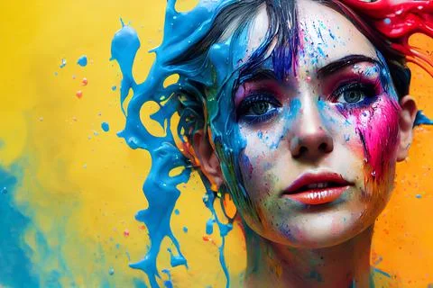 Multicolor creative make-up Illustrazione stock