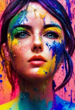 Multicolor creative make-up Illustrazione stock