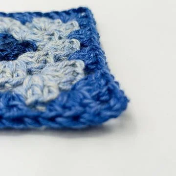 Multicolor crochet granny square pattern Stock Photos