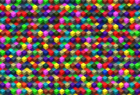 Multicolor cubes abstract background Stock Illustration