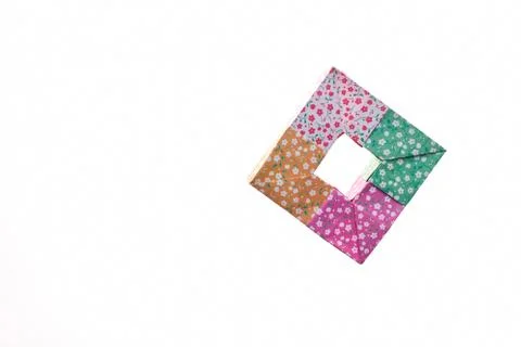 Multicolor cubic origami model Stock Photos