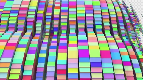 Multicolor Cubic Waves Stock Footage 235945807