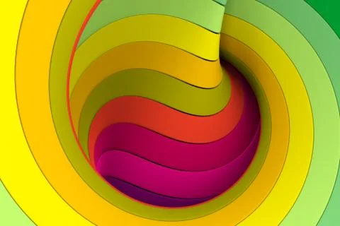 Multicolor curved lines abstract background 3D render illustration Stock Illustration