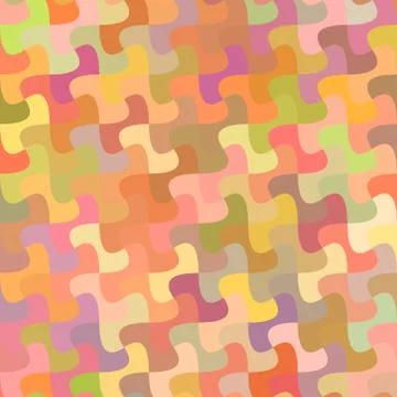 Multicolor curved puzzle pattern background design Stock Illustration