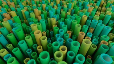 Multicolor Cylinders In Perspective Stock Illustration