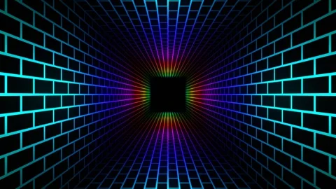 Multicolor Dark Brick Dungeon Background VJ Loop in 4K Video stock 279657883