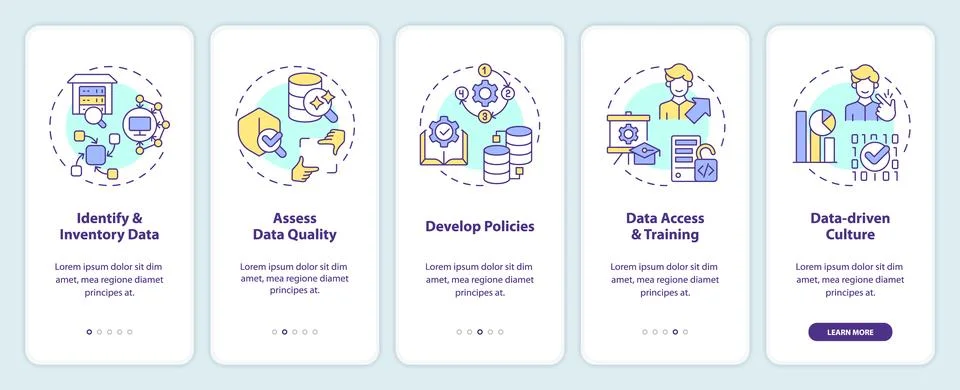 Multicolor data democratization concept with thin line icons イラスト素材