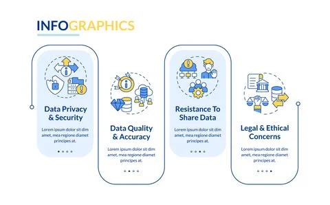 Multicolor data democratization layout with line icons Illustrazione stock