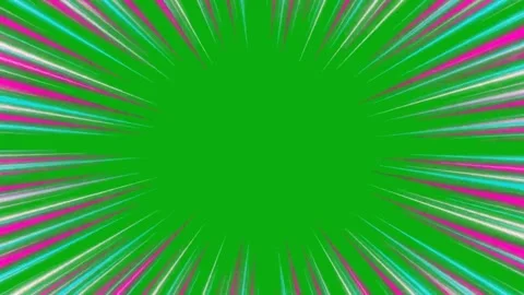 Multicolor dense radial manga lines animated on green screen comic effect Stock Footage 335218035