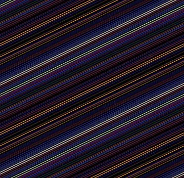 Multicolor diagonal  lines seamless pattern in shades of blue, orange, and red. Illustrazione stock