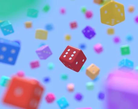 Multicolor dice Illustrazione stock