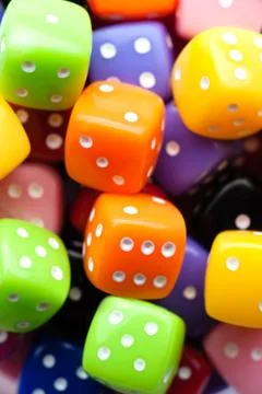 Multicolor dices Stock Photos