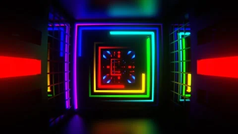 Multicolor Different Neon Lines Tunnel Background VJ Loop in 4K Stock Footage 295216950