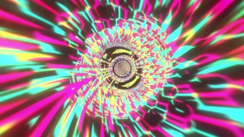 Multicolor Digital Glitch Tunnel VJ Loop Stock Footage 329997307