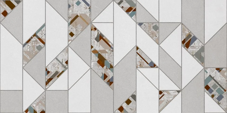 Multicolor digital wall tiles decor design. Stock Illustration