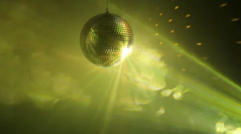 Multicolor disco ball in smoke Stock Footage 35573655