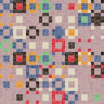 Multicolor Distressed Textured Mosaic Pattern Stock Illustration