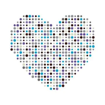 Multicolor dots heart vector illustration icon symbol. Valentine day card Illustrazione stock