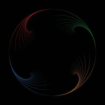 Multicolor Dotted Spiral Circle Stock Illustration