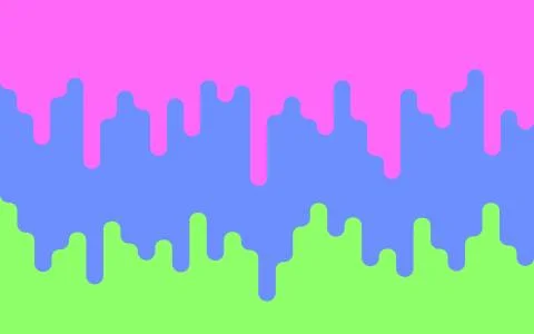 Multicolor dripping paint. Drips of paint on a green background Stock-Illustration