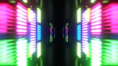 Multicolor Endless Tunnel with Neon Equalizer Background VJ Loop in 4K Stock Footage 311644886