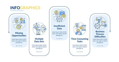 Multicolor ERP layout with linear icons 스톡 일러스트