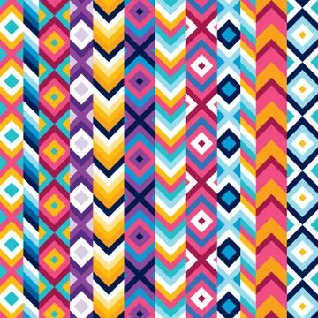 Multicolor ethnic stripe pattern Stockillustratie