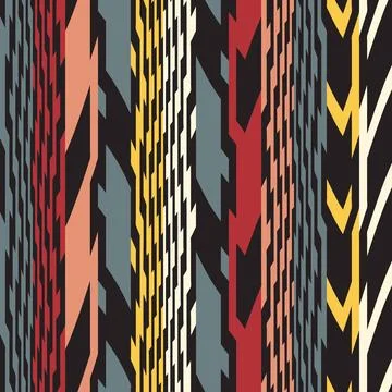 Multicolor Ethnic Variegated Striped Pattern Stock Illustration